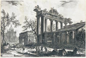 GIOVANNI B. PIRANESI Two etchings from the Vedute di Roma.